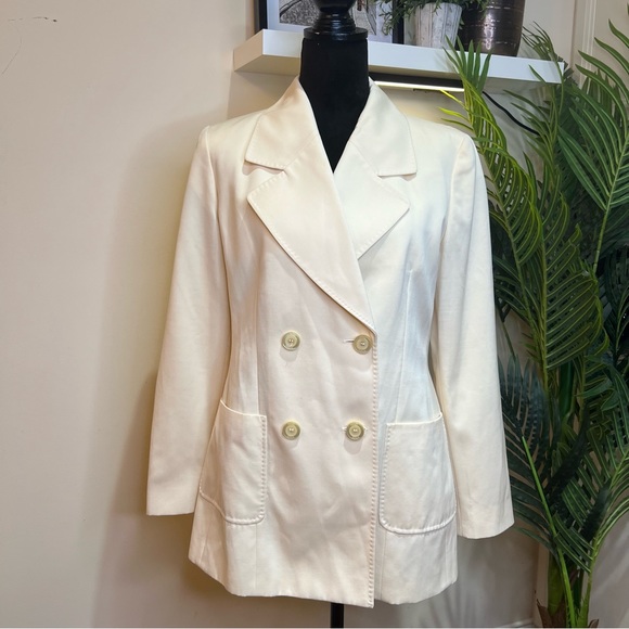 FENDI 365 Ivory 100% Wool Double Breasted Blazer 10 - Picture 3 of 15